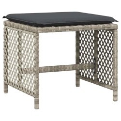 Ensemble à manger de jardin et coussins 13 pcs gris clair rotin 640502640502
