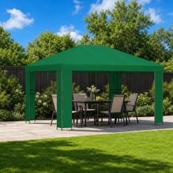 Pavillon 4 × 3 m Vert Polyester et Acier 190 gsm 640503640503