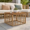 Table de Jardin Naturel 55 x 55 x 37 cm Rattan PE et Verre 640532640532