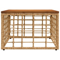 Table de Jardin Naturel 55 x 55 x 37 cm Rattan PE et Verre 640532640532