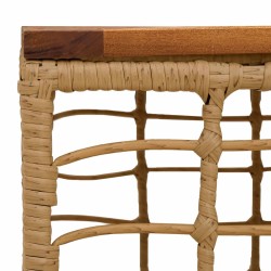 Table de Jardin Naturel 55 x 55 x 37 cm Rattan PE et Verre 640532640532
