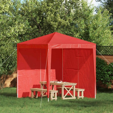 Mur de tente de fête 2 pcs Rouge 200 x 195 cm PE et acier 640544640544