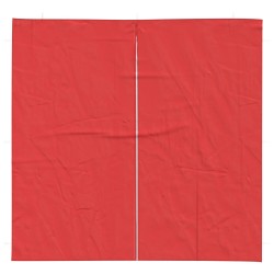 Mur de tente de fête 2 pcs Rouge 200 x 195 cm PE et acier 640544640544