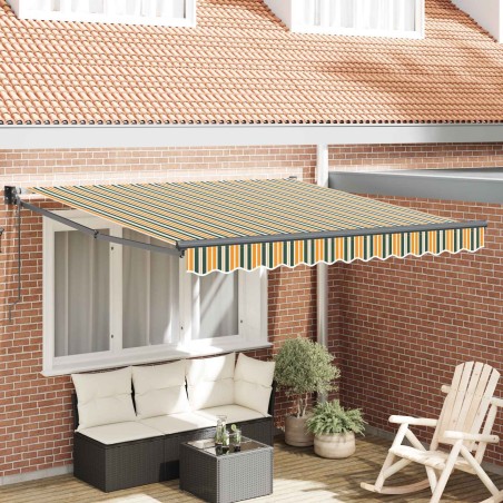Auvent rétractable Vert et jaune 300 x 250 x 165 cm 640546640546