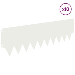 Bordure de Pelouse 10 pcs 103 x 30 cm métal Blanc 640554640554