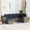 Salon de jardin 6 pcs avec coussins gris résine tressée 640567640567