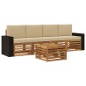 Ensemble de canapés d'extérieur 5 pcs Naturel et Beige 640568640568