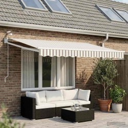 Auvent rétractable électrique Gris clair et blanc 640576640576