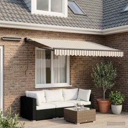 Auvent rétractable électrique Gris clair et blanc 640577640577