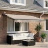 Auvent rétractable électrique Gris clair et blanc 640578640578