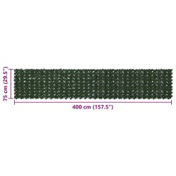 Écran de balcon avec feuilles Vert foncé 400 x 75 cm 640585640585