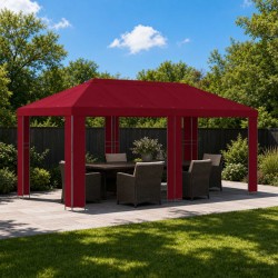 Abri de jardin 6 x 3 m Bordeaux Polyester et Acier 190 640614640614