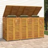Abri à poubelle triple 210x89x117 cm bois massif d'acacia 640616640616