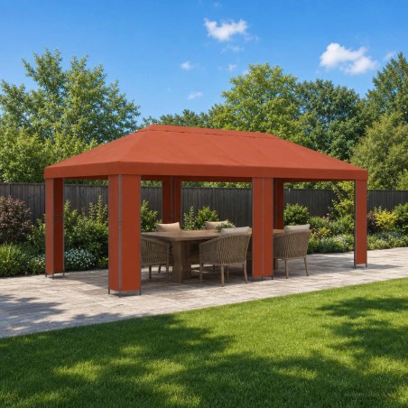 Abri de jardin 6 x 3 m Terre cuite Polyester et Acier 190 640617640617