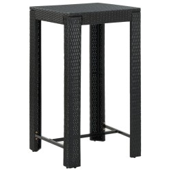 Ensemble de bar de jardin 3 pcs avec coussins noir poly rotin 640622640622