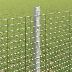 Clôture en fil soudé avec poteaux 10 x 1,2 m Acier galvanisé 640629640629