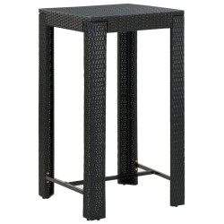 Ensemble de bar de jardin 5 pcs et coussins Résine tressée Noir 640642640642