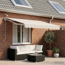 Auvent rétractable électrique Gris clair et blanc 2,5 x 2 m 640649640649