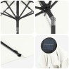 Parasol de jardin avec lumières LED et base 230 x 230 cm 640662640662