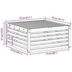 Table de jardin Bois d'Acacia Massif Blanc 79 x 79 x 37 cm 640684640684