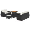 Ensemble de canapé de jardin 8 pcs Noir et Crème polyrotin 640687640687