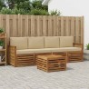 Ensemble de canapés d'extérieur 5 pcs Naturel et Beige 640690640690