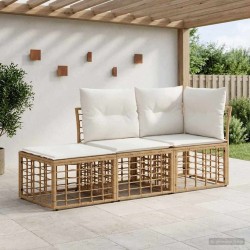 Ensemble de canapés d'extérieur 3 pcs Naturel Polyester 640700640700