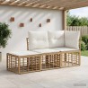 Ensemble de canapés d'extérieur 3 pcs Naturel Polyester 640700640700