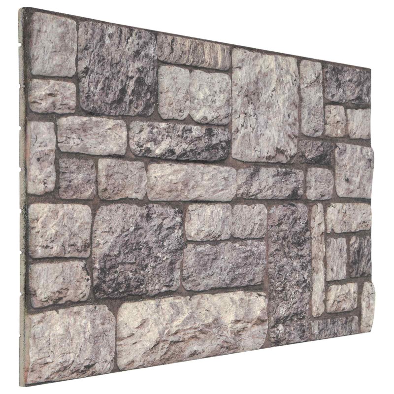 Panneaux muraux 10 pcs Gris et blanc 100 x 50 cm Mousse EPS 640702640702