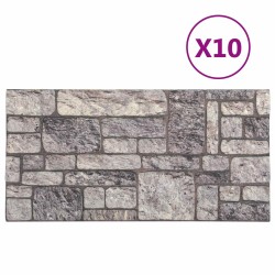 Panneaux muraux 10 pcs Gris et blanc 100 x 50 cm Mousse EPS 640702640702