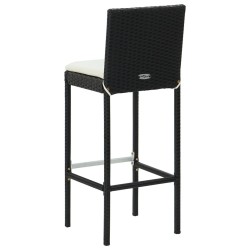 Ensemble de bar d'extérieur 5 pcs coussins Résine tressée Noir 640703640703