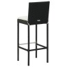Ensemble de bar d'extérieur 5 pcs coussins Résine tressée Noir 640703640703