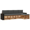 Ensemble de canapés d'extérieur 5 pcs Naturel et Anthracite 640709640709