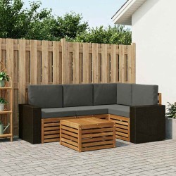 Ensemble de canapés d'extérieur 5 pcs Naturel et Anthracite 640717640717