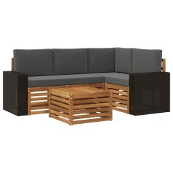 Ensemble de canapés d'extérieur 5 pcs Naturel et Anthracite 640717640717