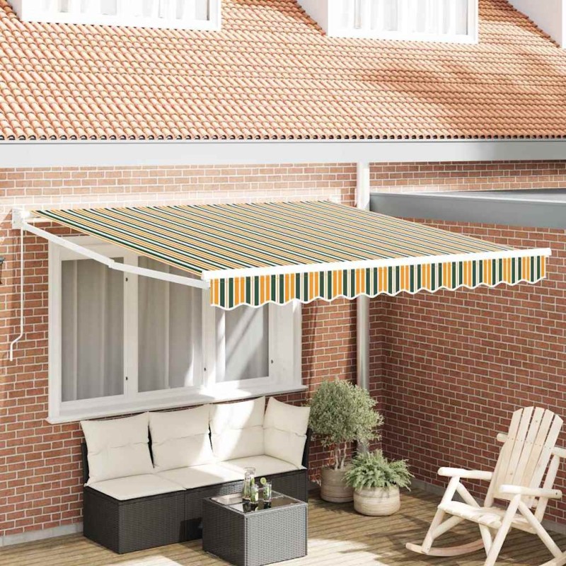 Auvent rétractable Vert et jaune 300 x 250 x 165 cm 640718640718