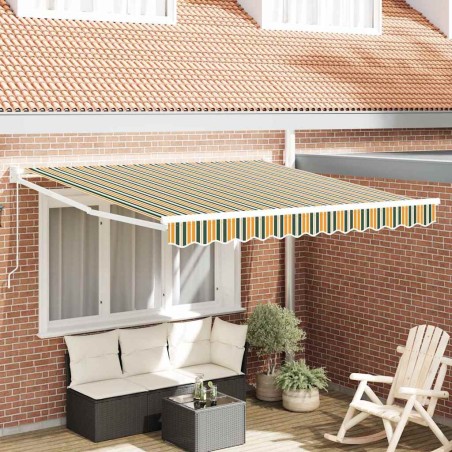 Auvent rétractable Vert et jaune 300 x 250 x 165 cm 640718640718