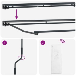 Auvent rétractable électrique Gris clair et blanc 2,5 x 2 m 640721640721