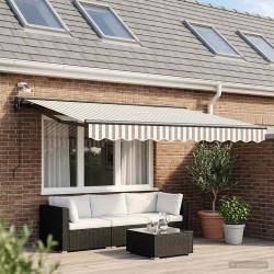 Auvent rétractable électrique Gris clair et blanc 2,5 x 2 m 640722640722