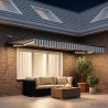 Auvent rétractable électrique Gris clair et blanc 2,5 x 2 m 640722640722