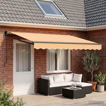 Auvent rétractable Sable 4,5 × 3 m 100% Polyester et Aluminium 640723640723