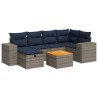 Salon de jardin avec coussins 7 pcs gris résine tressée 640734640734