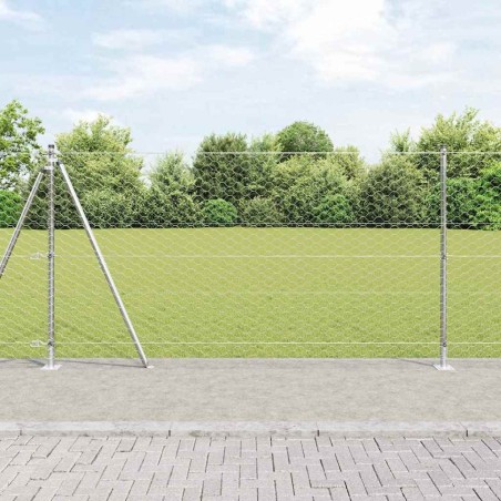 Clôture hexagonale avec base en béton 100 x 1,2 m Argenté 640760640760