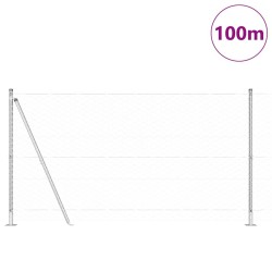 Clôture hexagonale avec base en béton 100 x 1,2 m Argenté 640760640760
