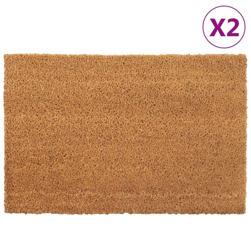 Tapis de porte 2 pcs naturel 40x60 cm fibre de coco touffeté 640761640761