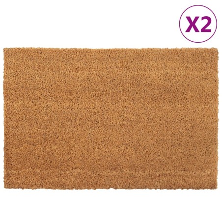 Tapis de porte 2 pcs naturel 40x60 cm fibre de coco touffeté 640761640761