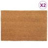 Tapis de porte 2 pcs naturel 40x60 cm fibre de coco touffeté 640761640761