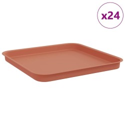 Plateau carré à fleurs 24 pcs Rouge brique 32 x 32 x 2,5 cm 640768640768