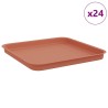 Plateau carré à fleurs 24 pcs Rouge brique 32 x 32 x 2,5 cm 640768640768