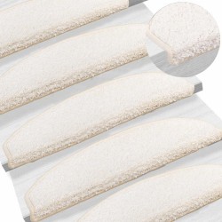 Tapis d'escalier auto-adhésifs 15 pcs Blanc 80 x 24,5 x 3,5 cm 640770640770